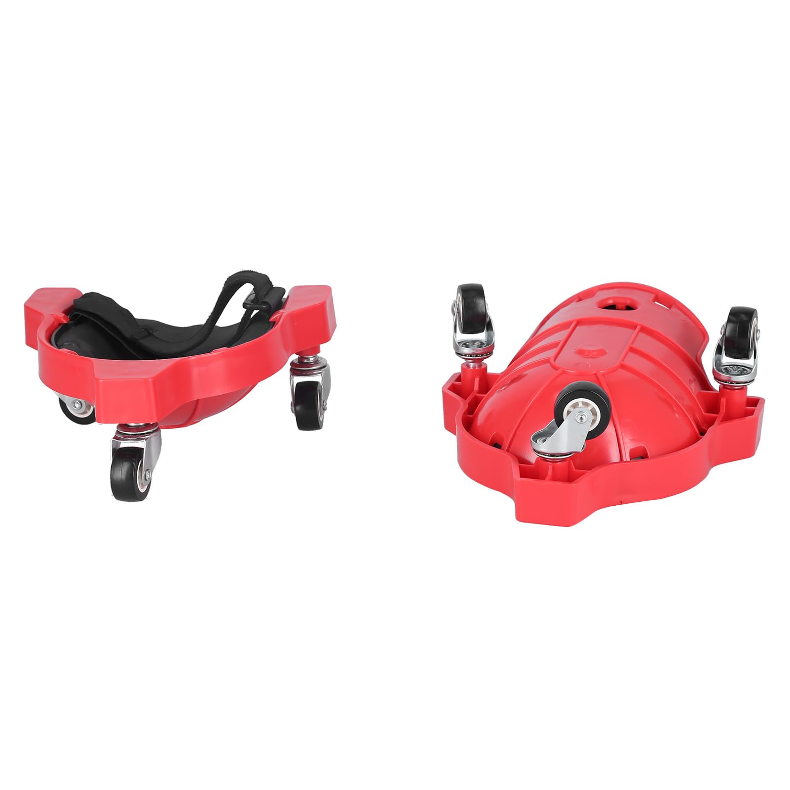 Garosa Ginocchiera Rotolante, Protezione per Ginocchio Multifunzionale in ABS con Ruota Universale, Cinghie Comode e Regolabili, per Installazione a Pavimento (rosso)