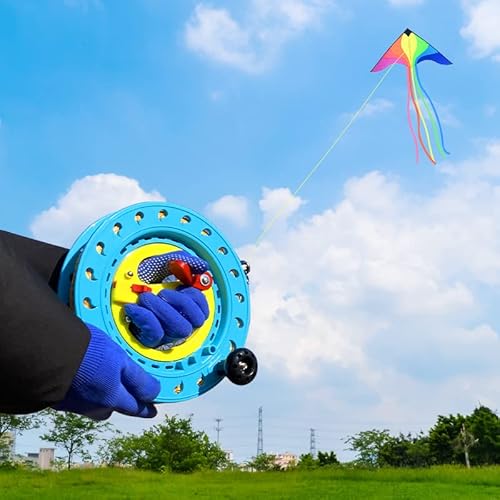 Baitekites Kite Reel Winder With Brake,Kite String With Reel 7.87Inches With 1000Ft 70 Lbs Durable Line Smooth Rotation Ball Bearing Tools For Kids/Teens/Women,Comes With Professional Safety Gloves #TOP1