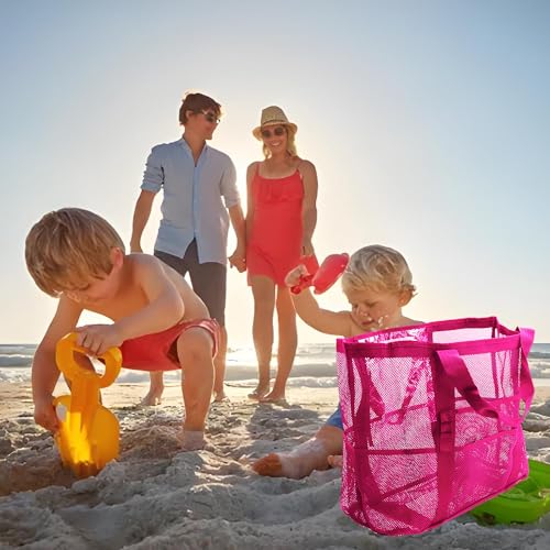 Mesh Beach Bag-Large Tote Bag for Family,Tote Bag with Zipper Pocket for Pool,Toys & Vacation Essentials3