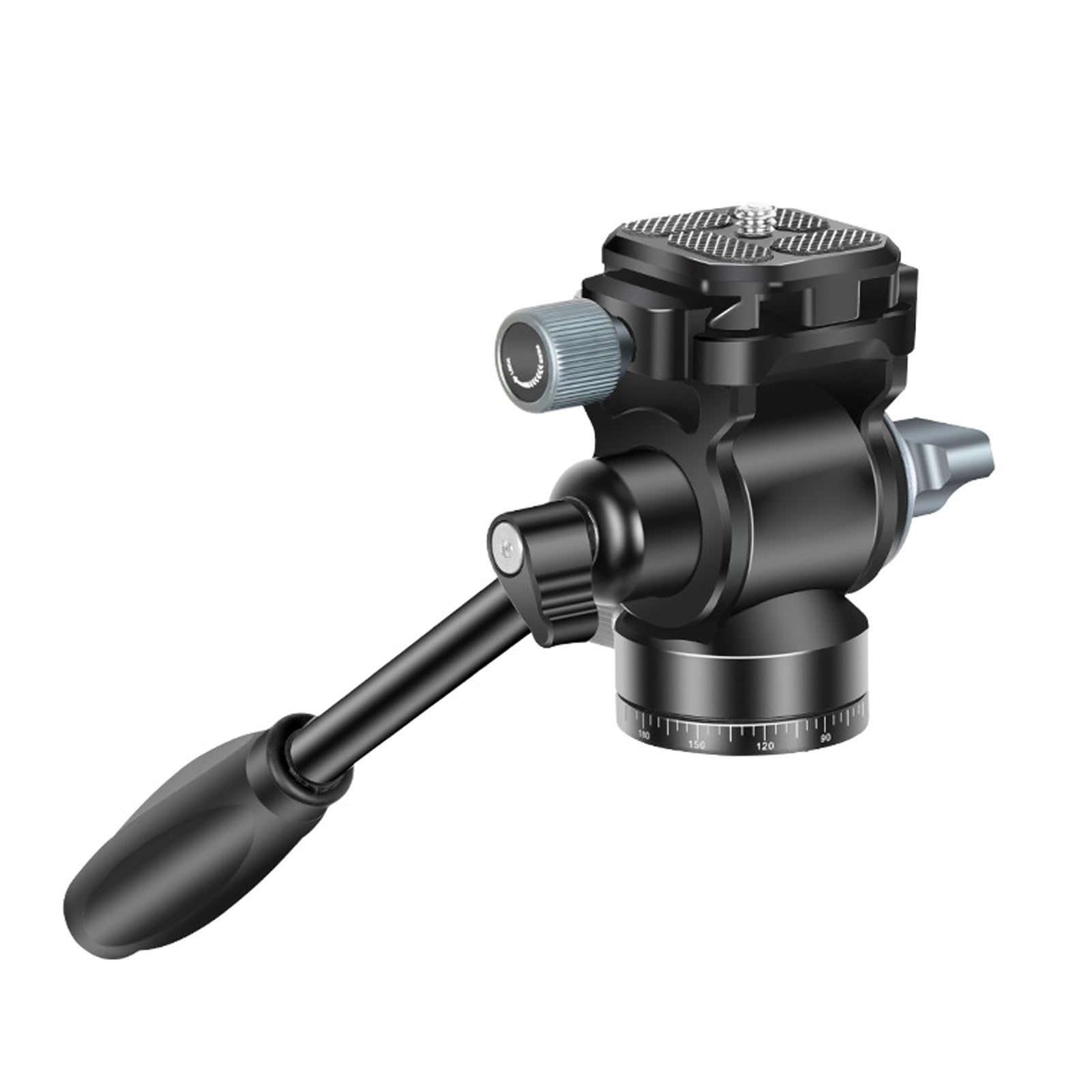 Testa per Treppiede, capacità di Carico 8 Kg Testa per Treppiede Video Idraulico per per Fotocamera in Lega di Alluminio con Manico Staccabile di Sgancio Rapido per Videocamere DSLR