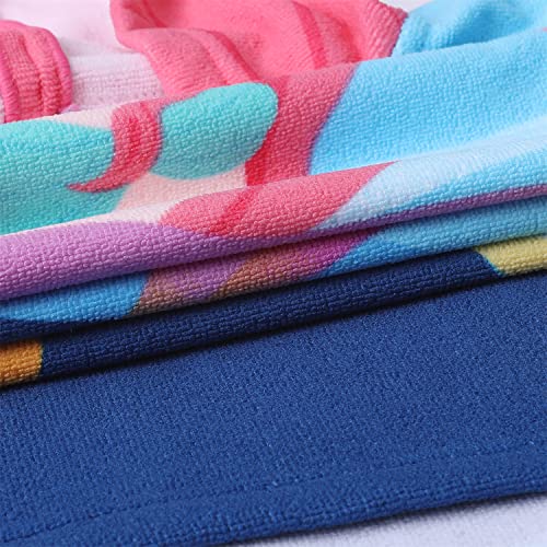 Image of Ultra Soft Kids' Towels with Hood for Bath Beach Pool Toddler Girl Swim Poncho Cover-ups Swimwear with Bag Purple Mermaid