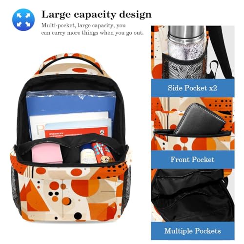 Sac à dos ado orange multicolore idéal pour le collège et lycée - 3