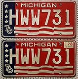 USA Nummernschilder MICHIGAN Kennzeichen PAAR // Blechschilder US License Plates Pair
