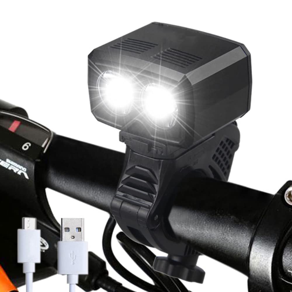 Faro Anteriore e Posteriore per Bicicletta, Ricaricabile Tramite USB, per MTB e Bici da Strada, con Batteria Integrata. Accessori per Ciclismo.