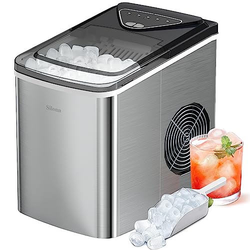 Silonn Countertop Ice Maker, 9 Ice Cubes in 6 Mins,