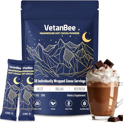 VetanBee Magnesium Sleep Hot Cocoa – Melatonin-Free Nighttime Hot Chocolate