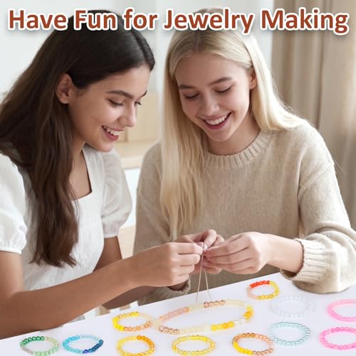 Image of XSEINO About 1200PCS 6mm Glass Beads Bracelet Making Kit,24 Assorted Warm Yellow Wilt Series Colorful Crystal Beads for Bracelet and Jewelry Making and DIY Crafts,Friendship Bracelets