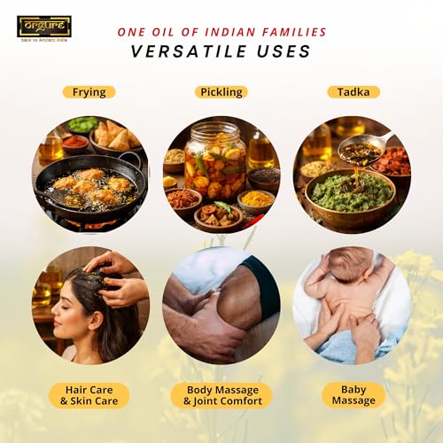 Image of Orgure Wood Pressed Yellow Mustard Oil - Single Origin | Rich Aroma & Bold Flavour | Natural & Cold Extracted | MSME Award Winner | Ideal for Cooking, Pickling & Ayurvedic Use | 5L