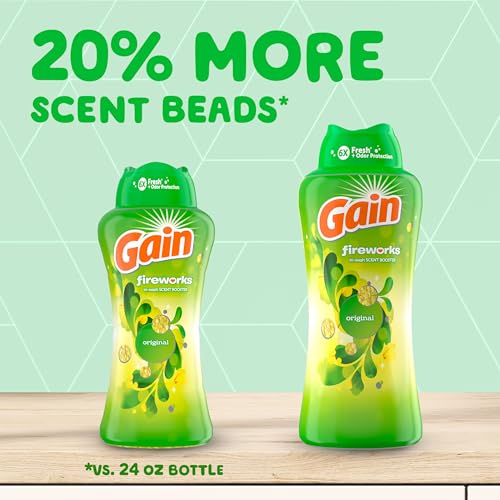 Image of Gain In-Wash Laundry Scent Booster, Original Scent, 30.1 OZ, Fresh Extender + Odor Protection (Pack of 4)
