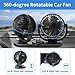 12V Car Fans Cooling Air Fan Powerful Dashboard Electric Dual Car Fan Cigarette Lighter Low Noise 360 Degree Rotatable for Truck Vehicle Boat Van SUV RV
