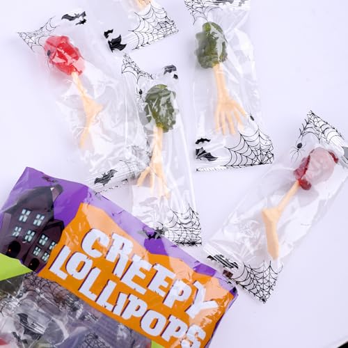 Becky’s Creepy Lollipops 90g – 10 Halloween Lutscher mit Knochen-Stiel – Süße Party-Süßigkeiten für Kinder & Erwachsene – Gruselige Lollies, einzeln verpackt, zum Teilen, Verschenken & Dekorieren