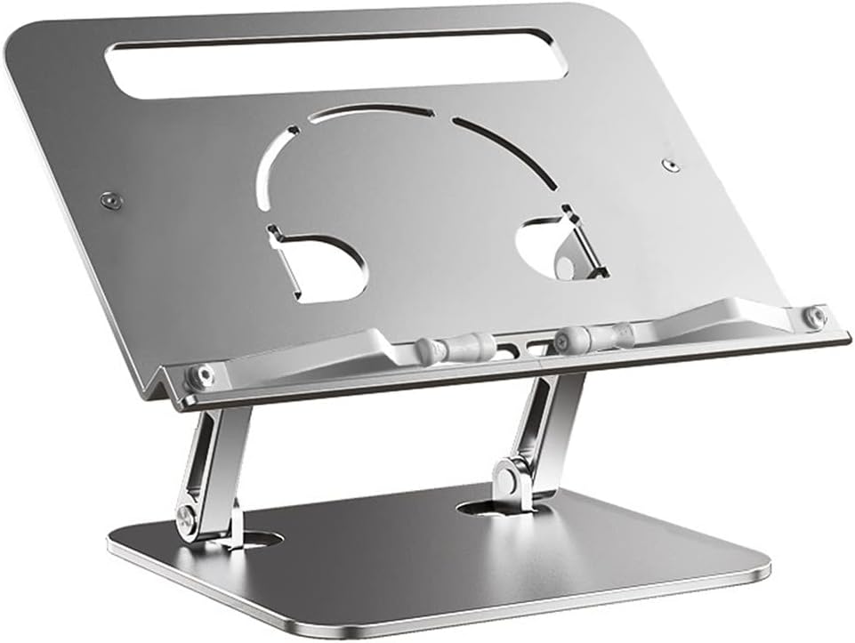 Adjustable Aluminum Book Stand Multi Heights Angles Cookbook Bracket Desk Reading Holder