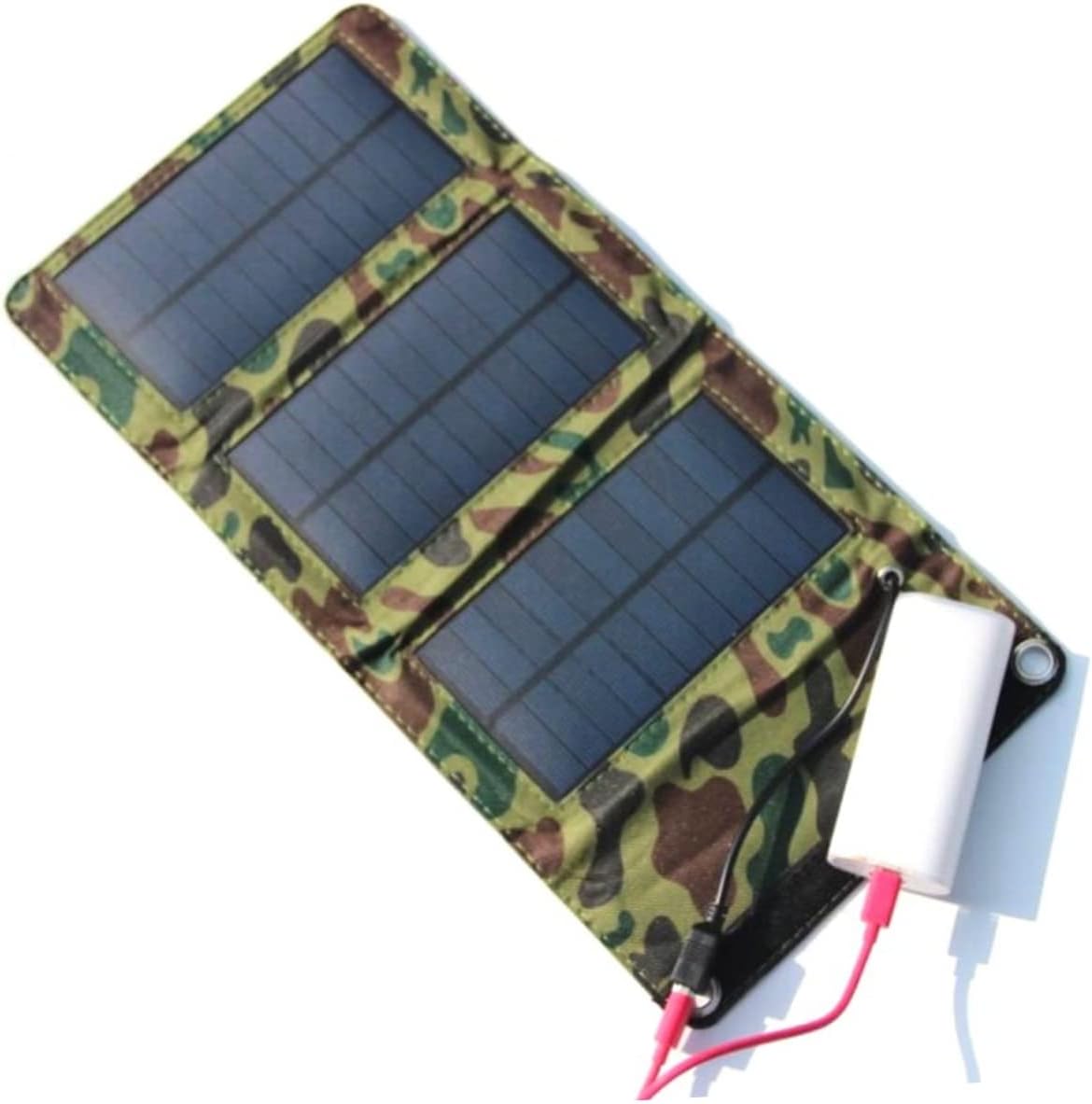 KALLORY 5w Foldable Solar Panel Charger USB Output for Outdoor Camping Hiking and Emergency Use Compatible Phones and Tablets Camouflage