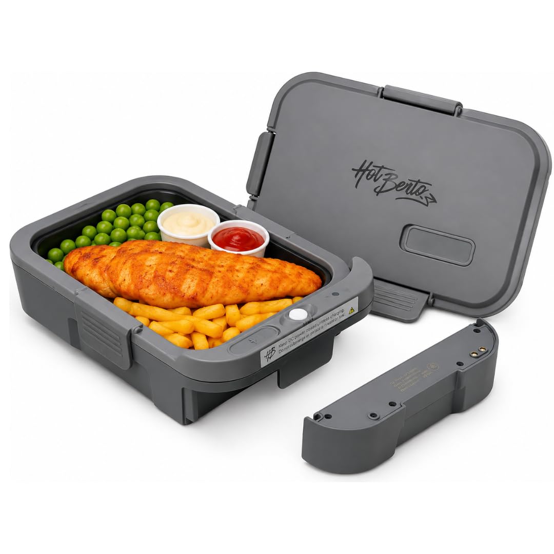 Hot Bento PLUS Self-Heated Cordless Lunch Box & Food Warmer, Slate
