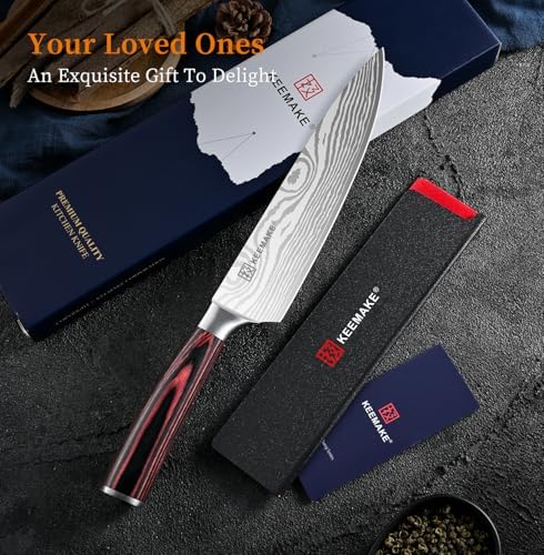 KEEMAKE 8" Chef Knife, Ultra Sharp Kitchen Knife with Ergonomic Handle - 4
