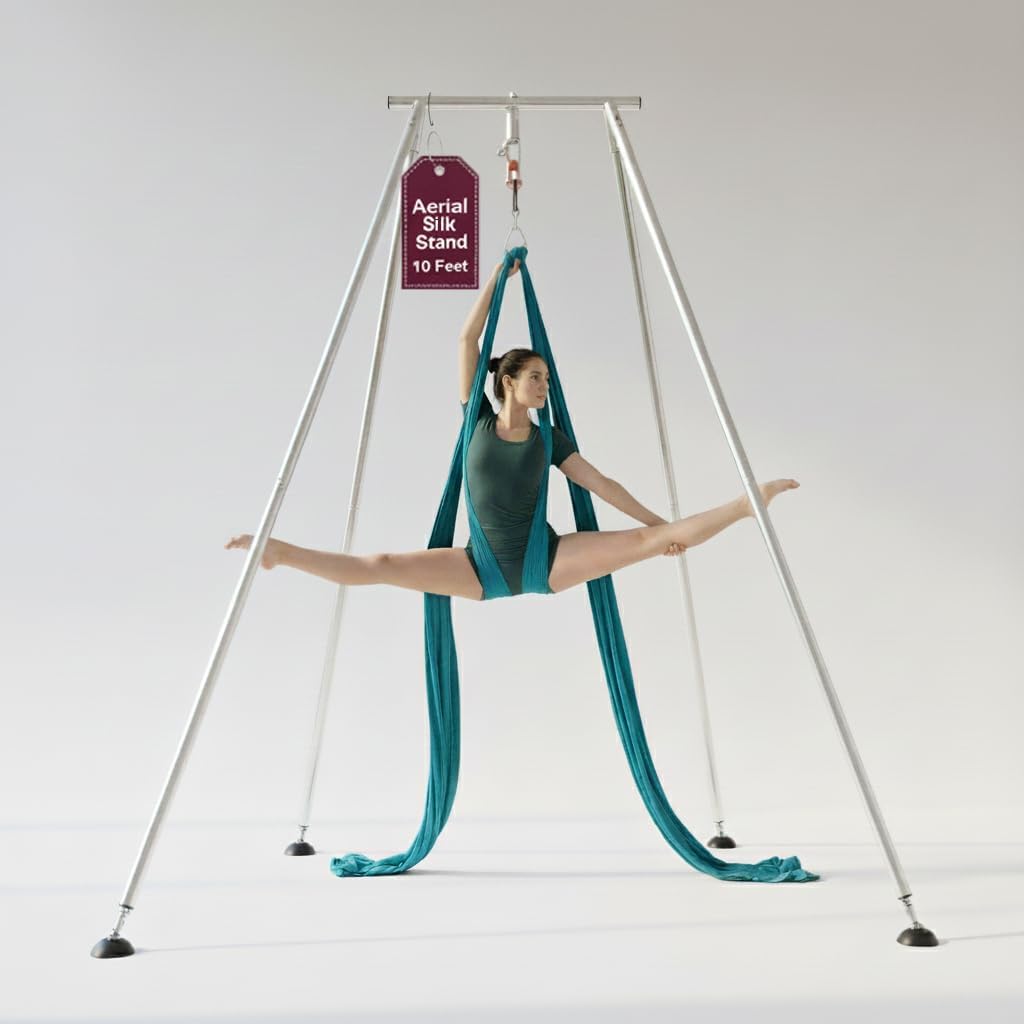 Houseables Aerial Silks, Yoga Swing, Aerial Yoga Hammock, Ariel Silk, Gymnastics Swing, Acrobatics Equipment, For Home, Indoor, Outdoor, Arial Setup, Rig, Sling, Portable