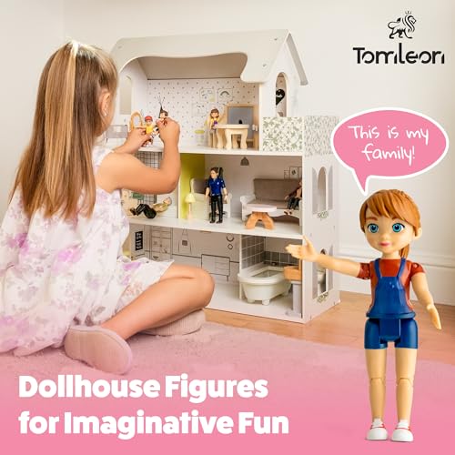 Dollhouse People, Bendable Dollhouse Family Set – 9 Poseable Figures Including Grandpa, Grandma, Mom, Dad, Sister, Brother, Cousins, and a Baby Girl – Perfect for Dollhouse Play and Imaginative Fun - Thumbnail 6