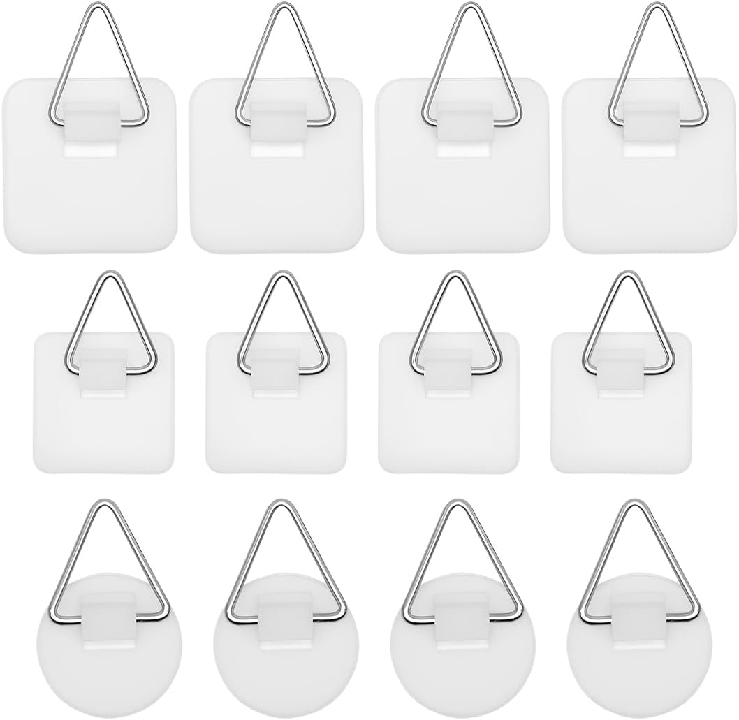 45 Stück Bildaufhänger Selbstklebend - 3 Formen Klebenagel Ohne Bohren