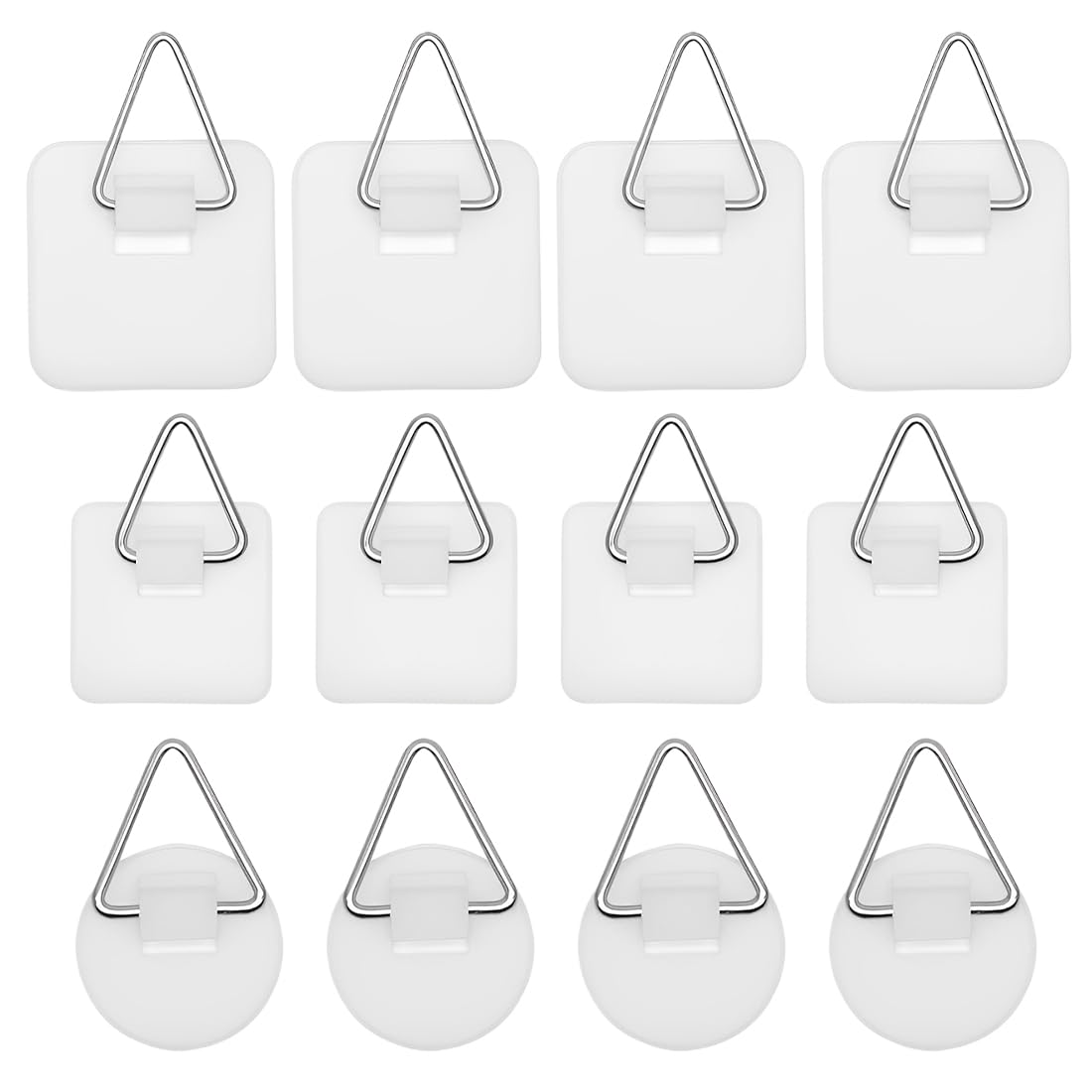 XPEX Pack of 12 picture hangers, self-adhesive picture hooks, adhesive nail for picture frames, linen structure, self-adhesive, hanger for pictures, three shapes