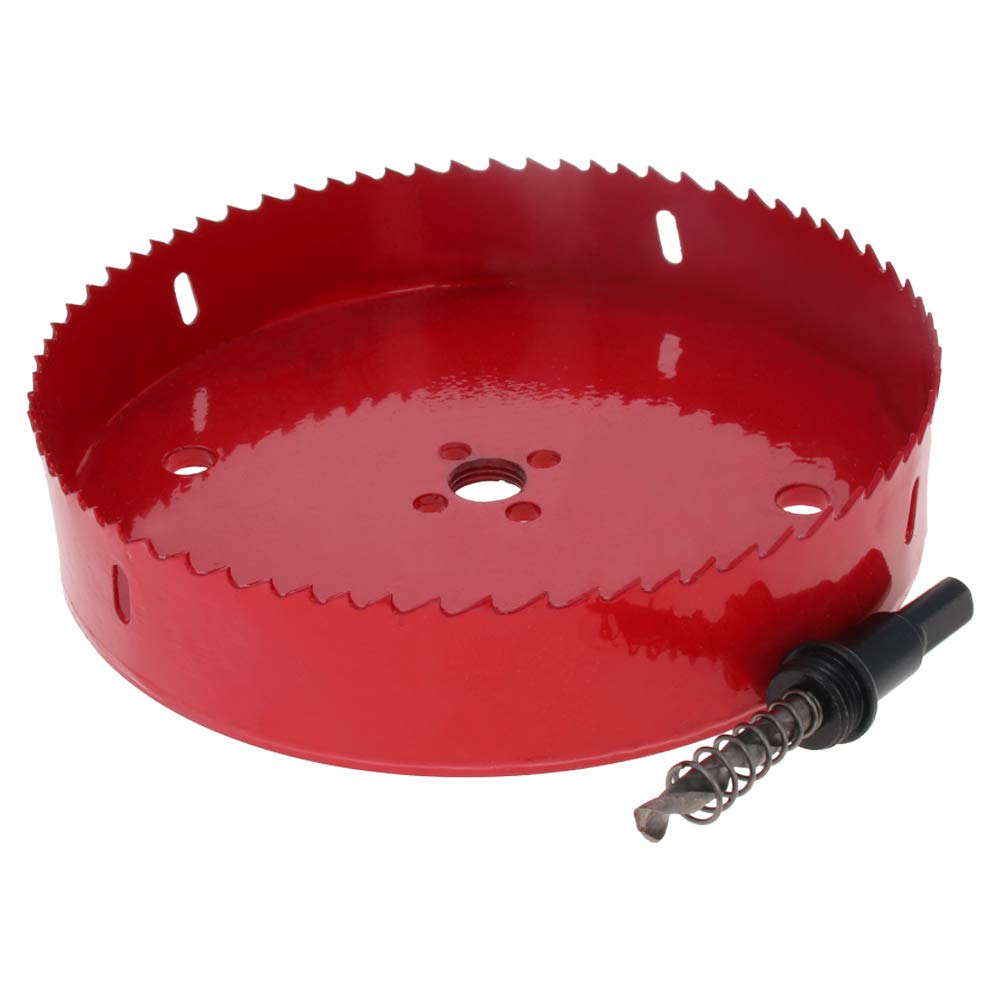 Utoolmart 6.89 inch Bi-Metal Hole Saw, 175mm Professional High Speed Steel Drill Bits Cutter, 25mm Opening Depth with 10mm Dia Triangular Handle, for Cutting Board Metal, Plastic, Fiberboard, Wood