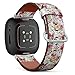 CJBROES Replacement Leather Watch Band, Compatible with Fitbit Versa 3 and Fitbit Sense of Wristband Bracelet Accessory - Animal Prints Decorative