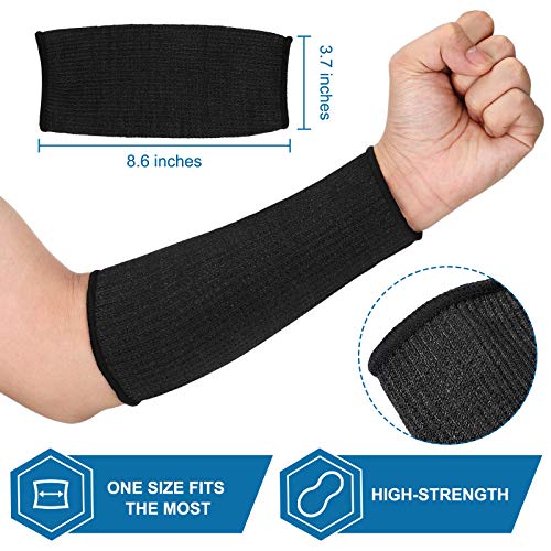 2 Pairs Cut Resistant Sleeve Arm Protection Sleeves Level 5 Protection Safety Protective Sleeves For Men Women (Black, Gray, 8.6 X 3.7 Inches) #TOP3