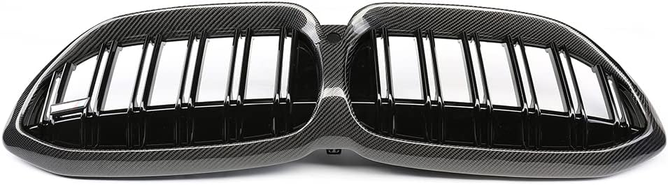 Carbon Fiber Front Hood Bumper Double Slats Grill For 2019-2022 BMW 3-Series G20 G21