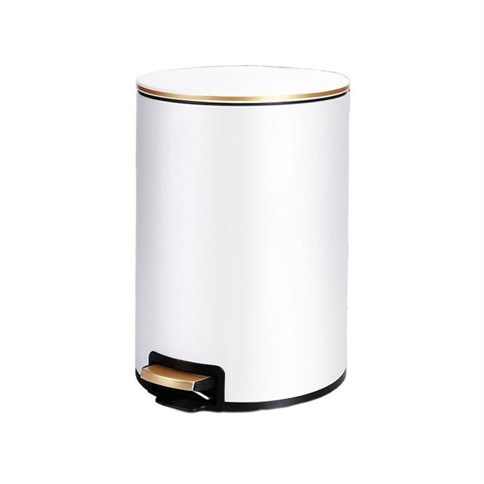 Papeleras para Cocina Pattumiera for la casa con Coperchio Ampio Soggiorno Cestino for la Carta igienica Bagno Camera da Letto Cucina Cestino Cestino(White,6L)