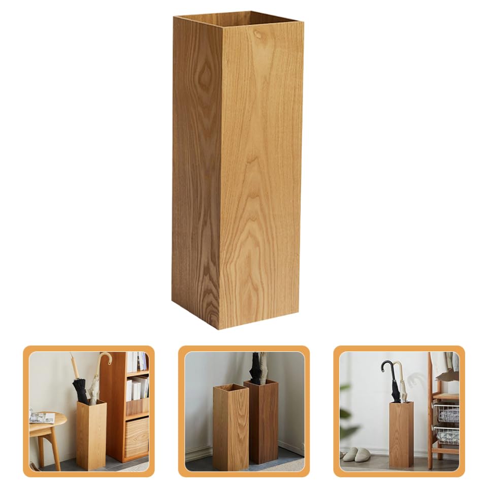 MAGICLULU Portaombrelli in Legno Khaki Per Interni Ed Esterni Cestino Organizer Per Ombrelli Stile Retro Per Casa E Giardino