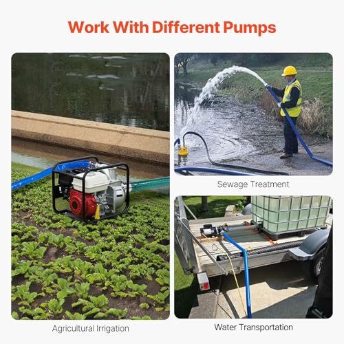 VEVOR Backwash Hose, 3 in x 50 ft, Blue High Quality PVC Hose, with Clamps, Camlock, Aluminum Fittings, Fit Various Pumps, for Sewage Treatment, Water Transportation and More Agricultural Purposes by VEVOR - Image 6