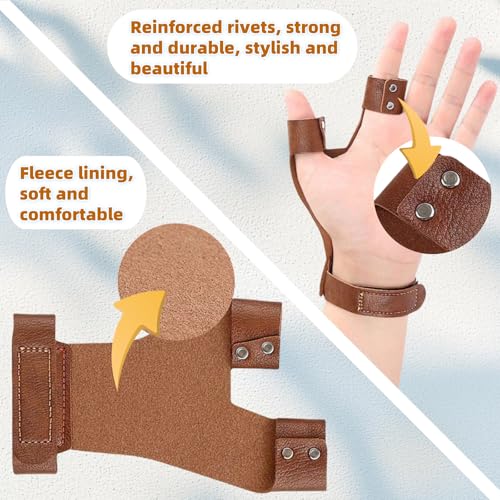 1Pc Handschutz Leder Linke Hand, Bogenschießen Handschuhe Link Hand 2 Finger, 2 Finger Schießhandschuhe, Schützender, Atmungsaktiver, aus PU-Leder, Rutschfest, Bogenschießhandschuh, Bogenhandschuh