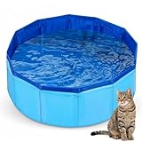 30x11cm Schwimmbecken Für Katzen, Hundebecken Faltbar Mit Ablassventil, Hundepool Klein, rutschfeste Und VerschleißFeste, Stabile Haustier Hund Planschbecken FüR Garten Patio Badezimmer