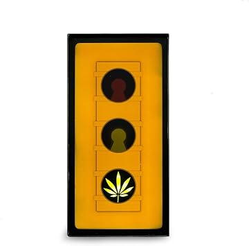 Bey-Berk Leaf Traffic Light Sign LED Lighted Wall Mountable, 10.25"L x 2"W x 20.5"H
