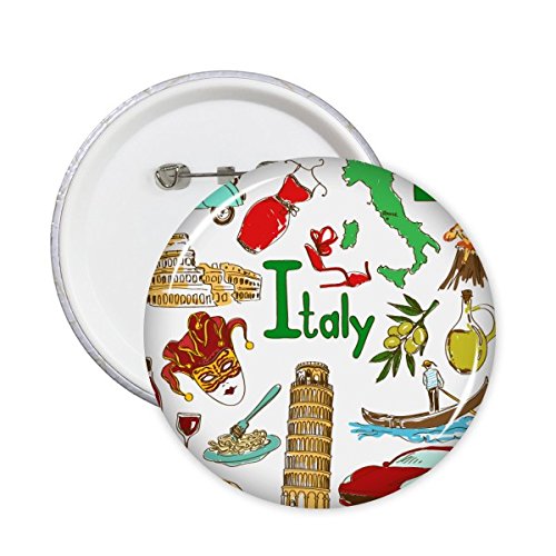 Badge Italie illustration touristique pour personnaliser vos sacs de voyage