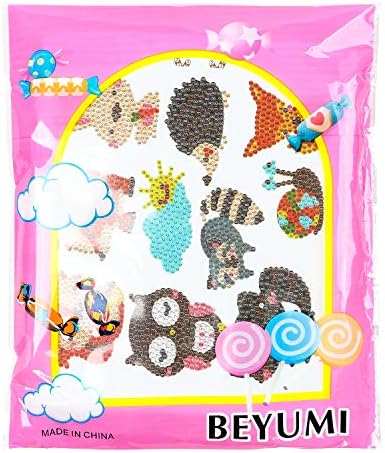 BeYumi 34Pcs 5D Diamond Painting Kits for Kids, DIY Animals Diamond Painting Stickers, Handmade Digital Diamond Arts Craft Mosaic Stickers, Painting by Numbers Kits for Adult Beginners Baby Shower