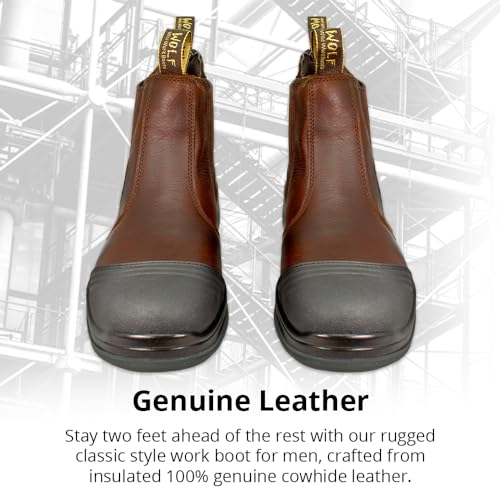 Wolf Work Boot | 100% Genuine Upper Leather | Oil, Heat, Chemical, Abrasion | Electrical Hazards | Non-Slip Rubber Sole | Construction | Industrial PPE3