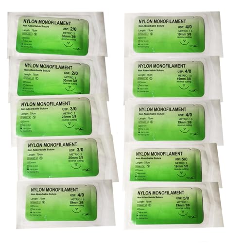 40 Stück Nahtmaterial, Nahtmaterial, idealer Naht-Übungsfaden für Studenten,Nadel und faden set, Idealer Naht-Übungsfaden für Studenten