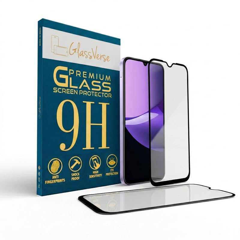 Image of GlassVerse 9H Gorilla Tempered Glass for Redmi 15C | HD Clarity Screen Protector, Ultra Strong 9H Protection, Edge to Edge, Case Friendly, Hassle-less Installation Kit Included. (Pack of 2)