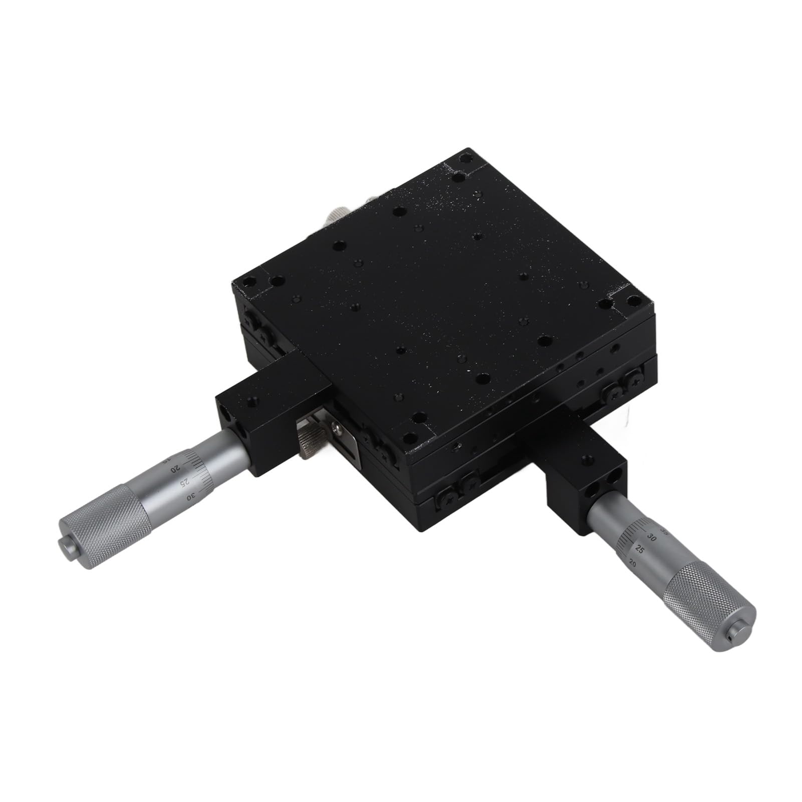 FTVOGUE SEMY100-AC XY-Achsen Gleittisch, Aluminiumlegierung, 100x100x40mm, Manuelle Trimmplattform für Stereo Digitalmikroskope, Schwarz Eloxiert
