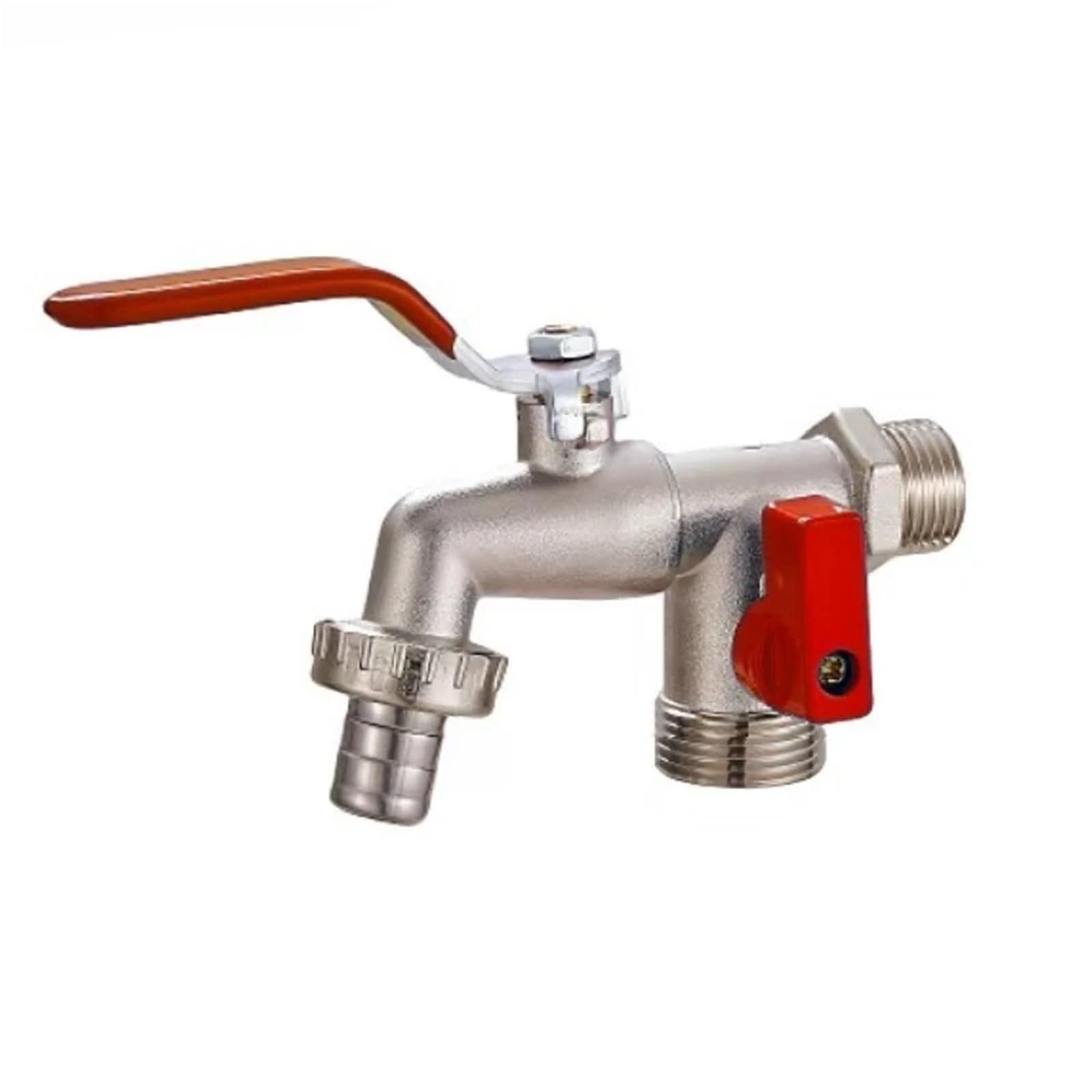 Aejhsin Color 06 Garden Faucet Garden Faucet Home Irrigation Zinc Alloy Bibcocks 1 Inlet 2 Outlet Bibcock With Dual Nipple And Balcony(Color 06)