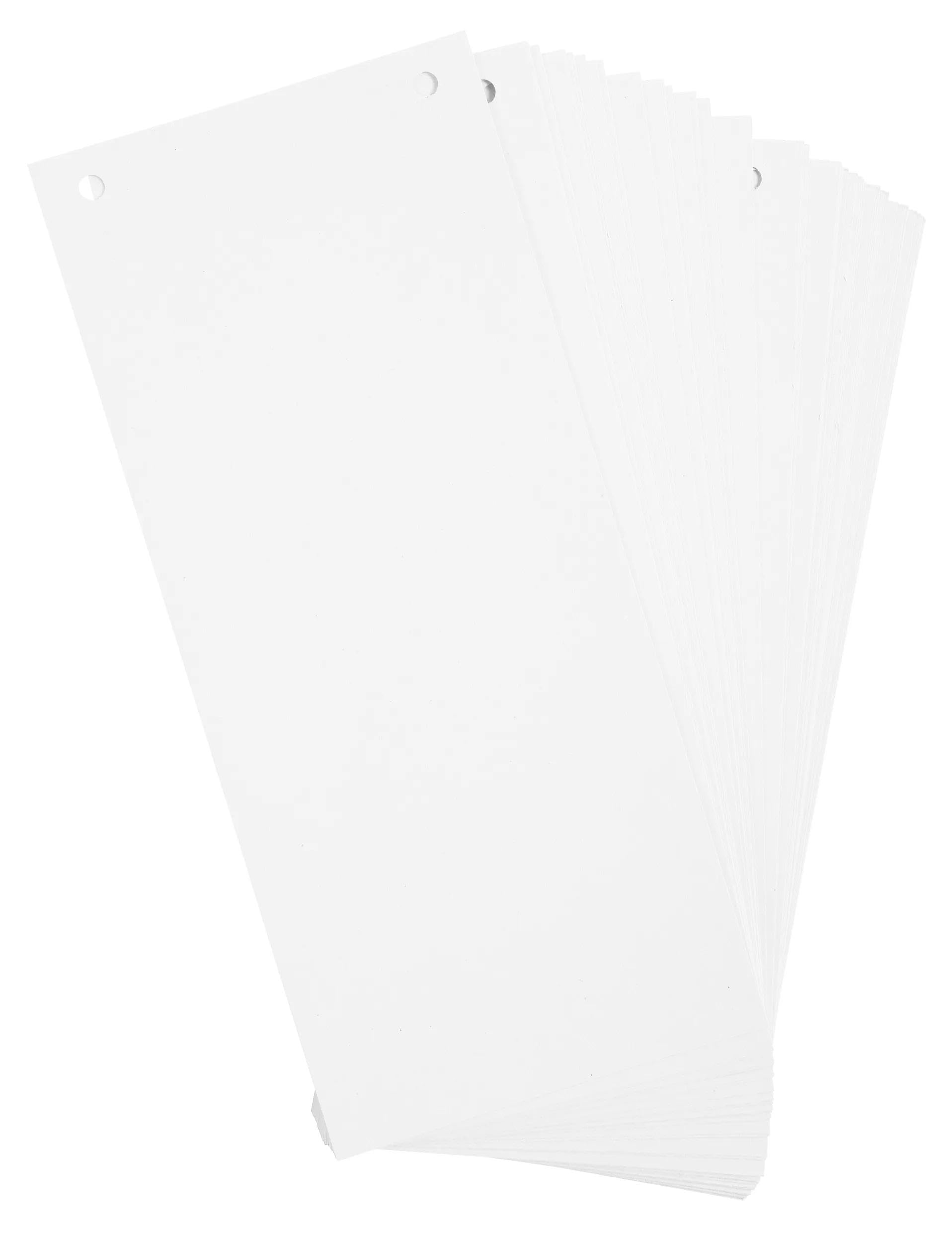 Paquet 100 fiches intercalaires horizontales unies perforees forever - 105x240mm