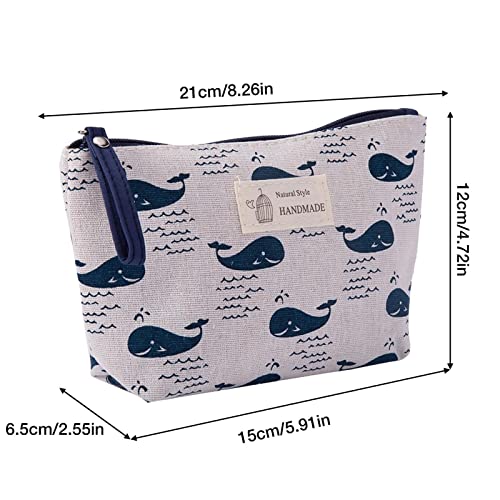 Canvas Cosmetic Bag with Zipper - Canvas Cosmetic Bags Travel Pouch Storage Case | Multi-Function Co