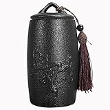 Uziqueif Urnas Pequeñas para Cenizas Humanas, Urna de Recuerdo Cerámica, Mini Urnas de Cremación para Cenizas Entierro Urnas para Mascotas Perros Gato Cenizas de Recuerdo Funeral,Negro,Pflaume