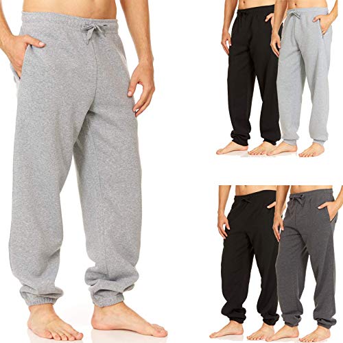 UNIQUE STYLES ASFOOR Sweatpants for Men Fleece Lined Athletic Joggers with Pockets Grey