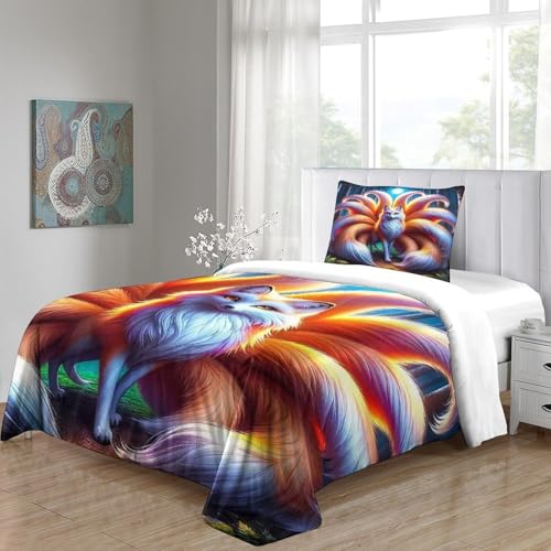 Housse de couette fermeture éclair cachée motif renard HD