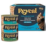 Reveal Natural Wet Canned Cat Food, Limited Ingredient, Grain-Free, Protein with No Artificial Additives, Fish Variety in Broth (12 x 2.47 oz Cans)