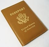 GENUINE TAN LEATHER PASSPORT COVER HOLDER CASE WALLET