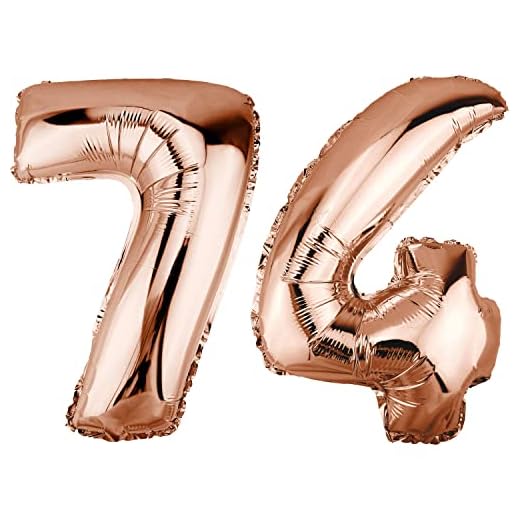 DekoRex Globo de papel de aluminio, color oro rosa, 40 cm, para cumpleaños, bodas (número 74)
