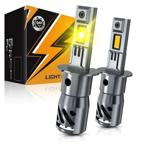 Image of Auxbeam H3 Fog Lights Golden Yellow Powersport Lights Offroad 16000LM | 700% brightness, far and wide view, all in one design, built in fan and copper tube, plug and play, 3000k golden yellow
