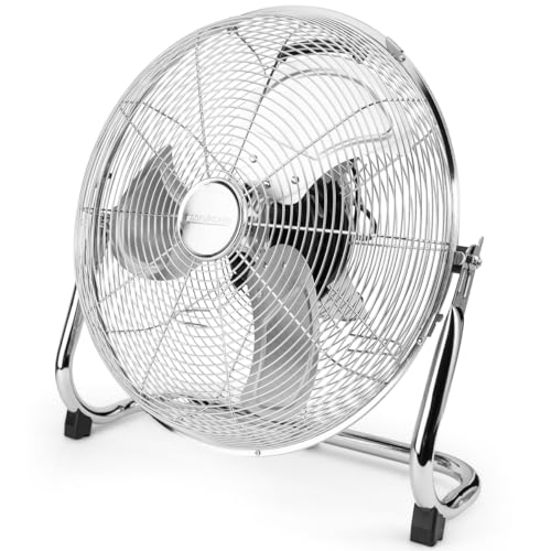 ProfiCare® XL Windmaschine mit 45 cm Ø | Ventilator verstellbarer Winkel | Bodenventilator 3 Stufen | Ventilator leise aus Metall | Luftkühler | Standlüfter | Raumkühler | PC-VL 3066 WM chrom